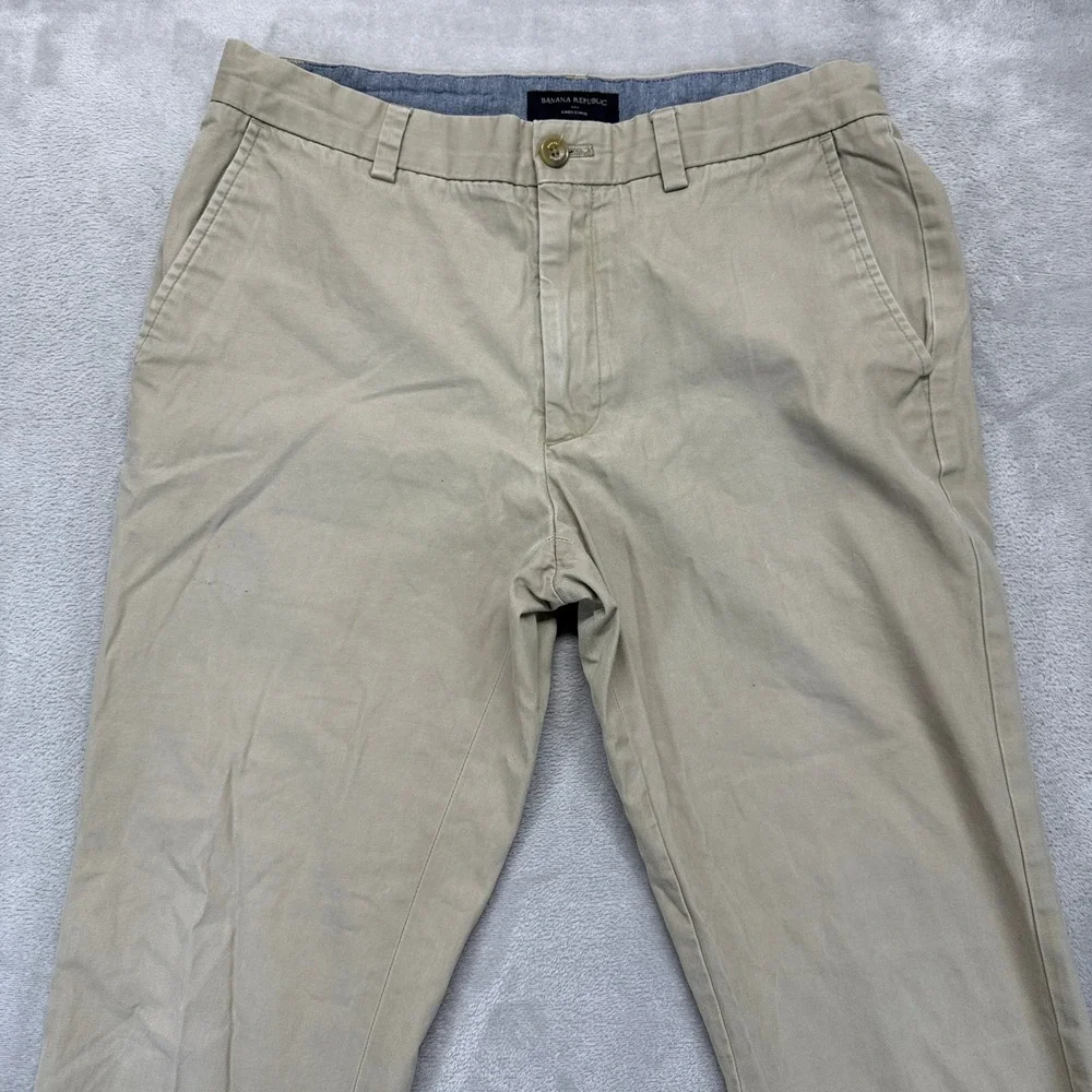 Banana Republic Pants‎ Mens 32x32 (32x28) Aiden Chino Khaki Slim Fit Trousers